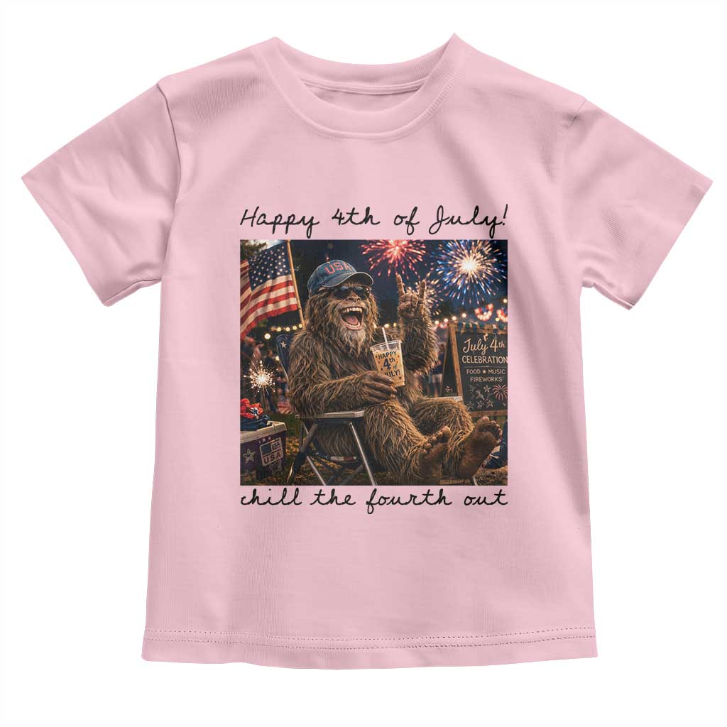 Funny Bigfoot 4th of July Toddler T Shirt Patriotic Sasquatch American Flag Party Festival
