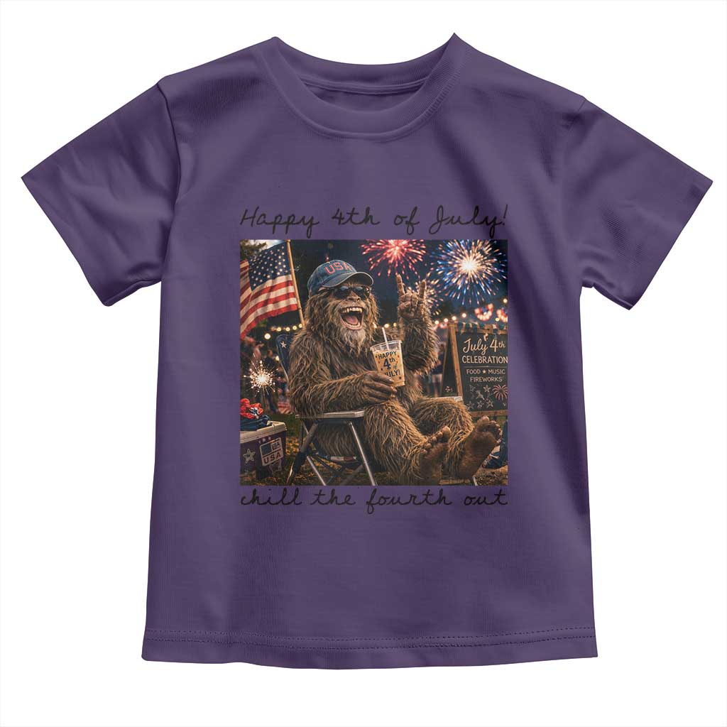 Funny Bigfoot 4th of July Toddler T Shirt Patriotic Sasquatch American Flag Party Festival