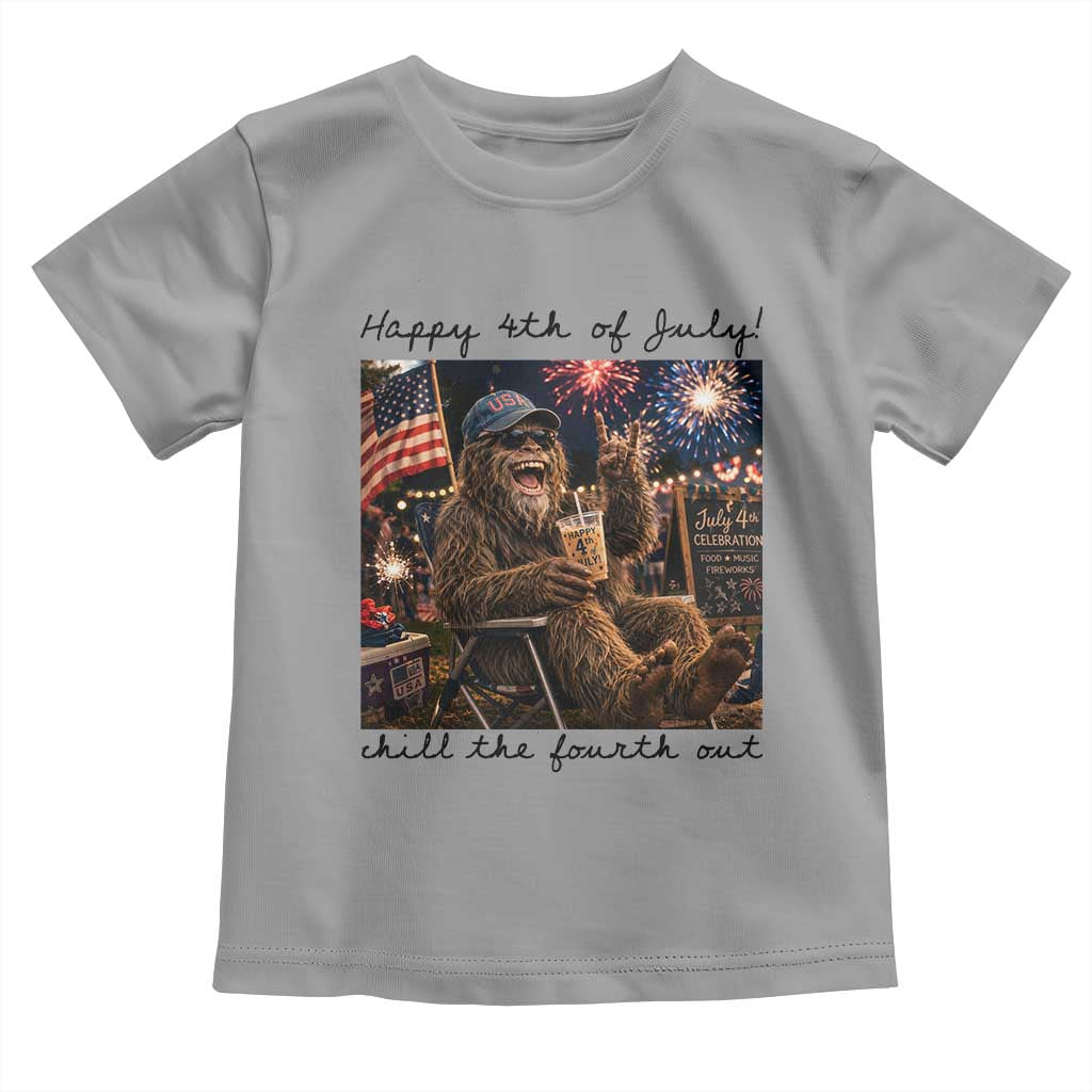 Funny Bigfoot 4th of July Toddler T Shirt Patriotic Sasquatch American Flag Party Festival
