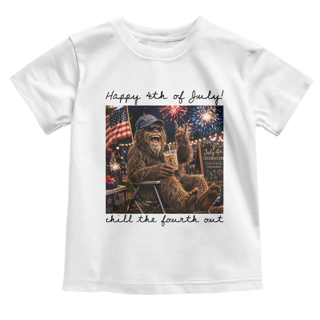 Funny Bigfoot 4th of July Toddler T Shirt Patriotic Sasquatch American Flag Party Festival