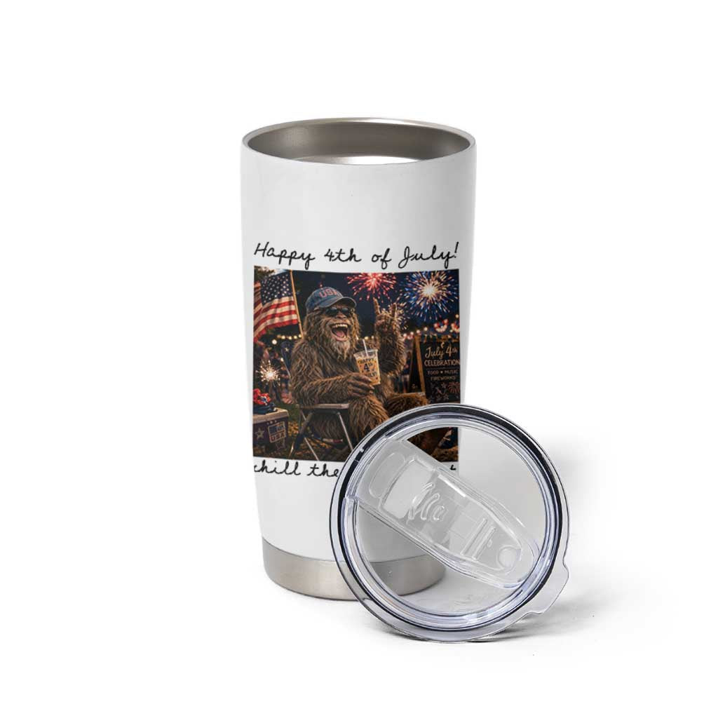 Funny Bigfoot 4th of July Tumbler Cup Patriotic Sasquatch American Flag Party Festival