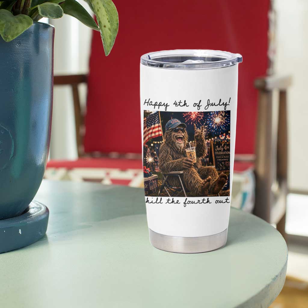 Funny Bigfoot 4th of July Tumbler Cup Patriotic Sasquatch American Flag Party Festival