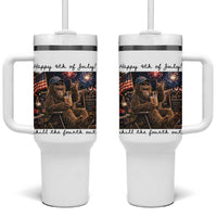 Funny Bigfoot 4th of July Tumbler With Handle Patriotic Sasquatch American Flag Party Festival
