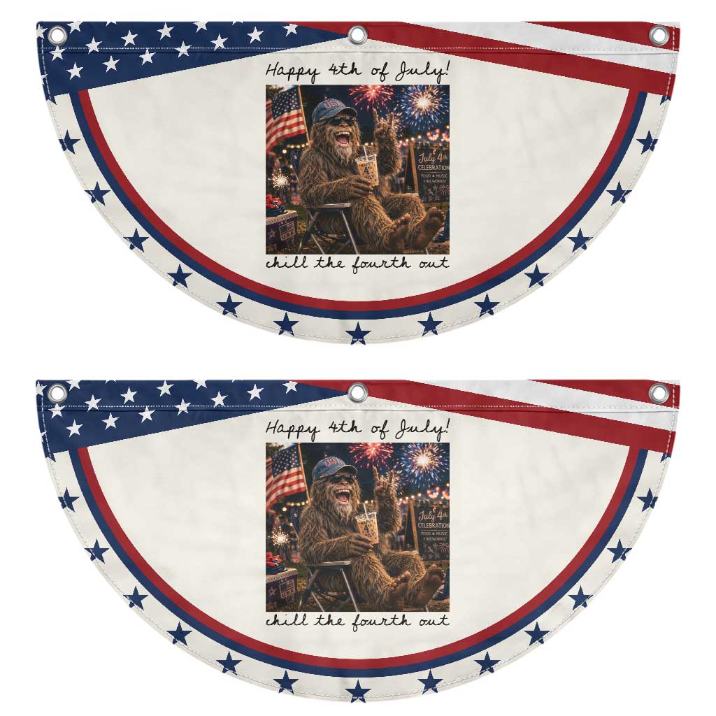 Funny Bigfoot 4th of July Patriotic Fan Flag Sasquatch American Flag Party Festival