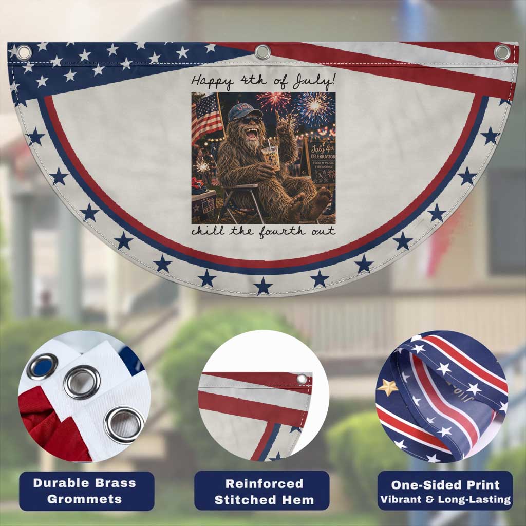 Funny Bigfoot 4th of July Patriotic Fan Flag Sasquatch American Flag Party Festival