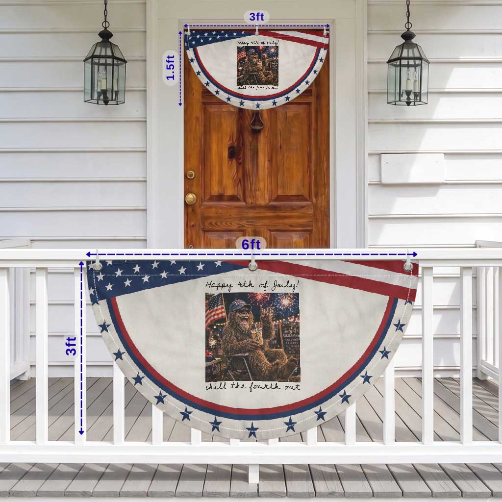 Funny Bigfoot 4th of July Patriotic Fan Flag Sasquatch American Flag Party Festival