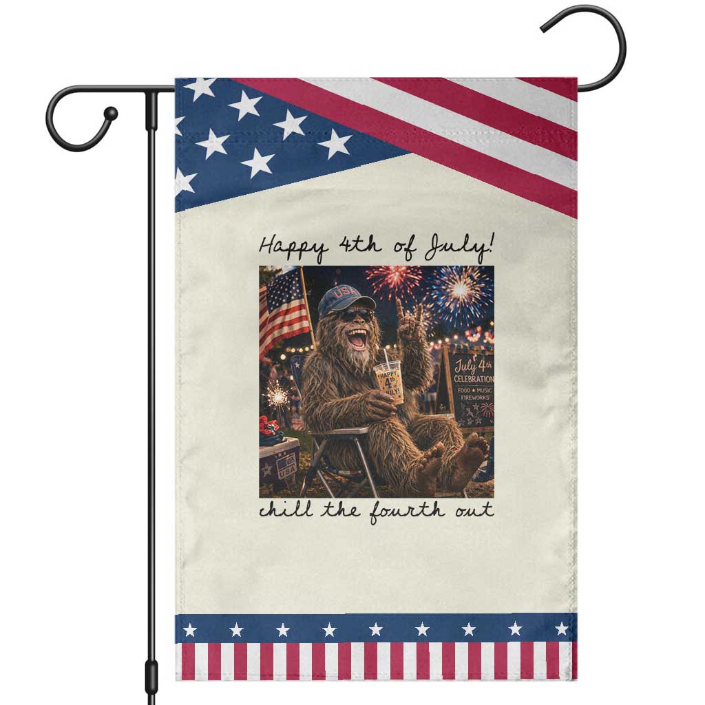 Funny Bigfoot 4th of July Patriotic Garden Flag Patriotic Sasquatch American Flag Party Festival