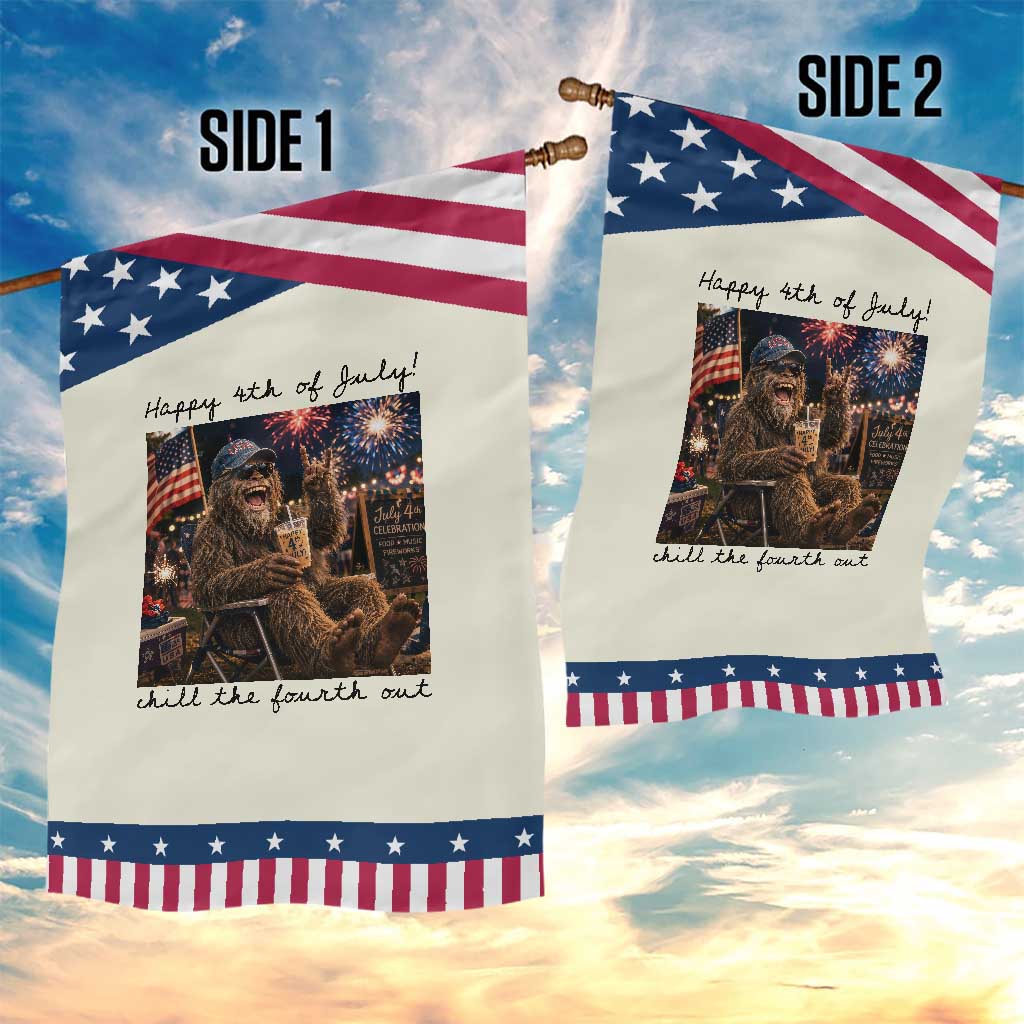 Funny Bigfoot 4th of July Patriotic Garden Flag Patriotic Sasquatch American Flag Party Festival