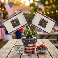 Funny Bigfoot 4th of July Patriotic Handheld Flag Patriotic Sasquatch American Flag Party Festival