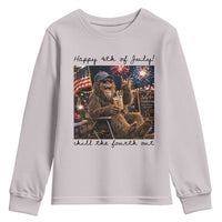 Funny Bigfoot 4th of July Youth Sweatshirt Patriotic Sasquatch American Flag Party Festival