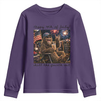 Funny Bigfoot 4th of July Youth Sweatshirt Patriotic Sasquatch American Flag Party Festival