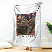 4th of July Raccoon Throw Blanket Chill The Fourth Out