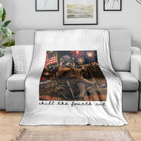 4th of July Raccoon Throw Blanket Chill The Fourth Out
