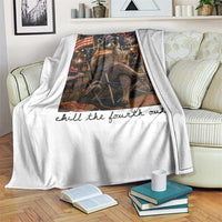4th of July Raccoon Throw Blanket Chill The Fourth Out