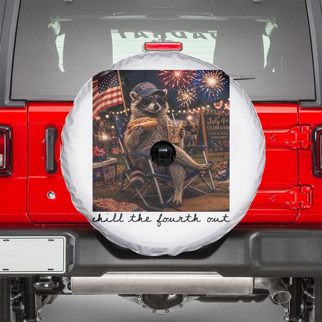 4th of July Raccoon Spare Tire Cover Chill The Fourth Out
