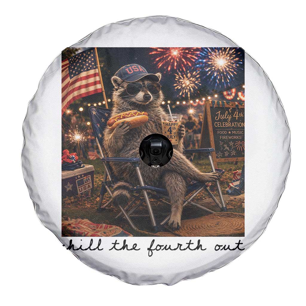 4th of July Raccoon Spare Tire Cover Chill The Fourth Out
