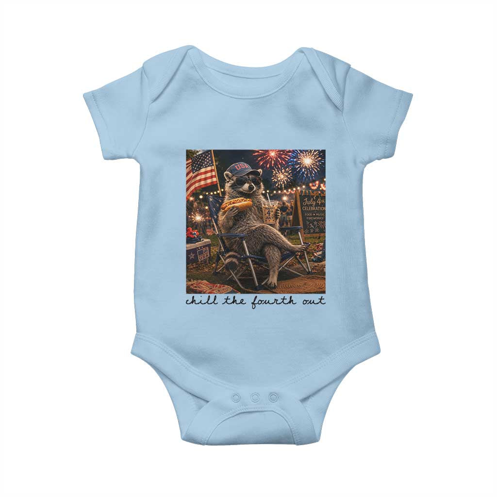 4th of July Raccoon Baby Onesie Chill The Fourth Out