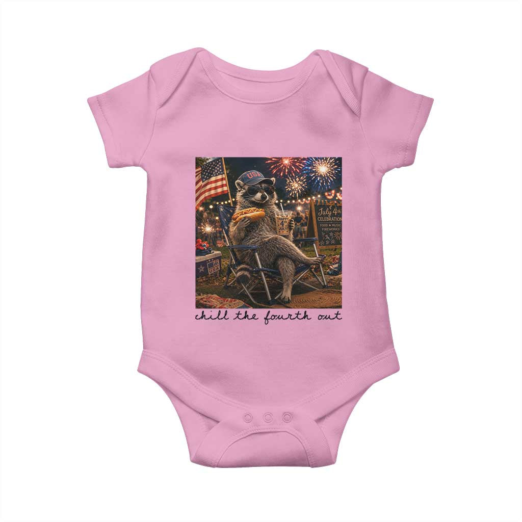 4th of July Raccoon Baby Onesie Chill The Fourth Out