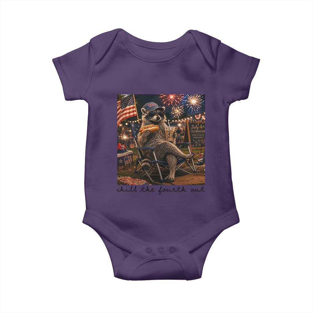 4th of July Raccoon Baby Onesie Chill The Fourth Out