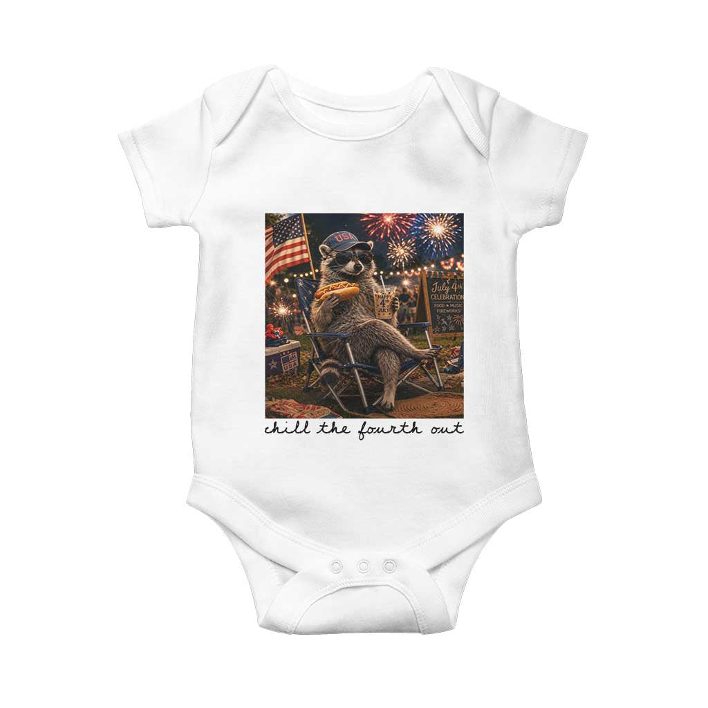 4th of July Raccoon Baby Onesie Chill The Fourth Out
