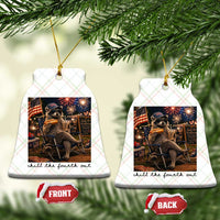 4th of July Raccoon Ceramic Ornament Chill The Fourth Out