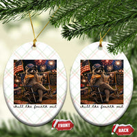 4th of July Raccoon Ceramic Ornament Chill The Fourth Out