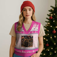 4th of July Raccoon V-Neck Knit Sweater Vest Chill The Fourth Out