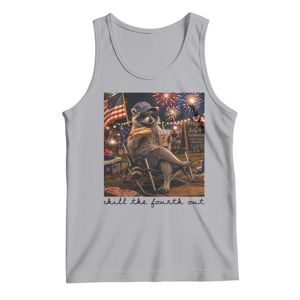 4th of July Raccoon Tank Top Chill The Fourth Out