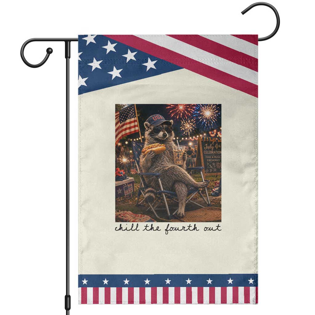 4th of July Raccoon Patriotic Garden Flag Chill The Fourth Out