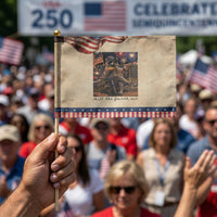 4th of July Raccoon Patriotic Handheld Flag Chill The Fourth Out