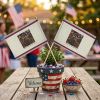 4th of July Raccoon Patriotic Handheld Flag Chill The Fourth Out