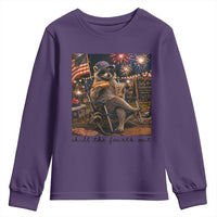 4th of July Raccoon Youth Sweatshirt Chill The Fourth Out