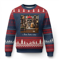 School Librarian Ugly Christmas Sweater I Live Here Now Back to School