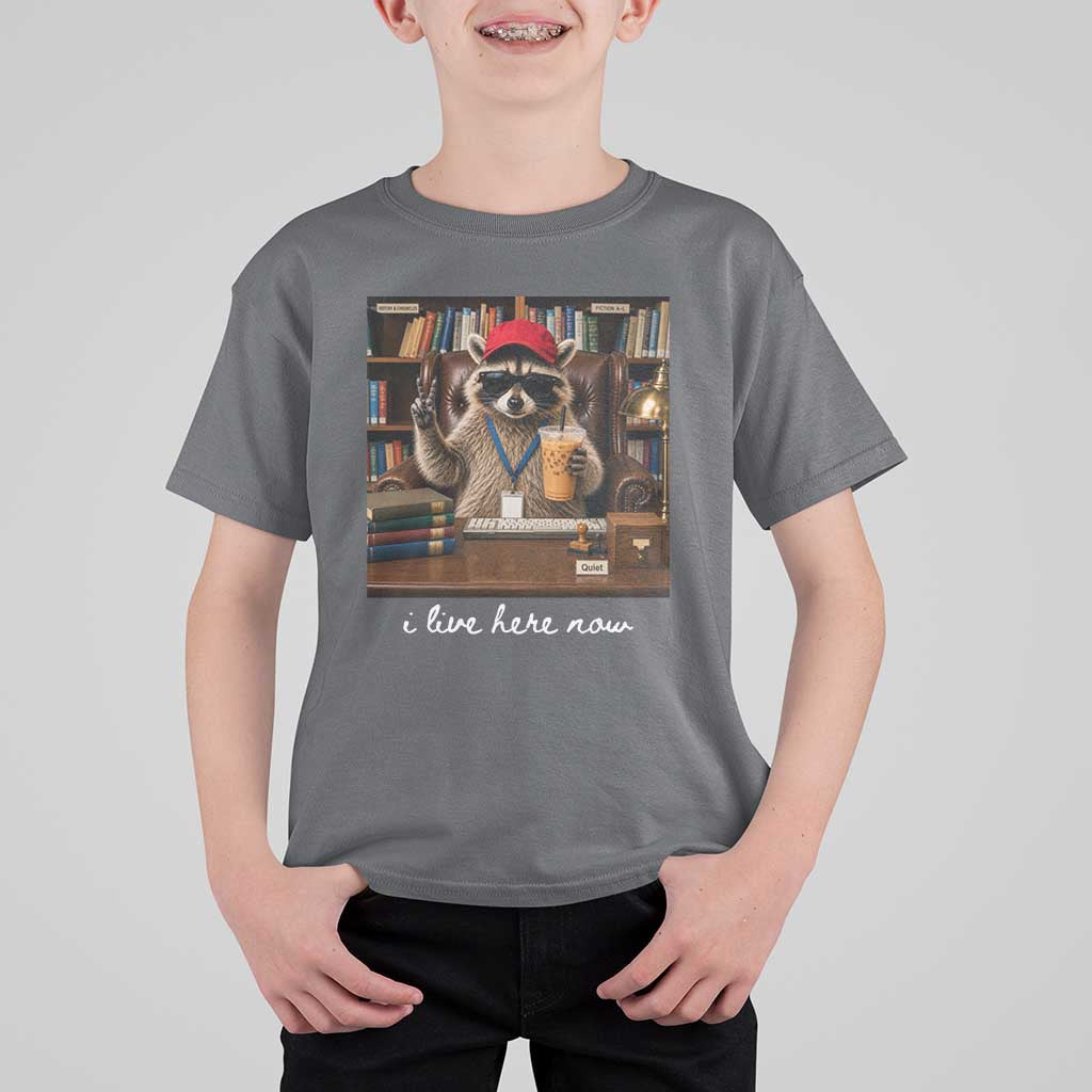 School Librarian T Shirt For Kid I Live Here Now Back to School