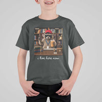 School Librarian T Shirt For Kid I Live Here Now Back to School