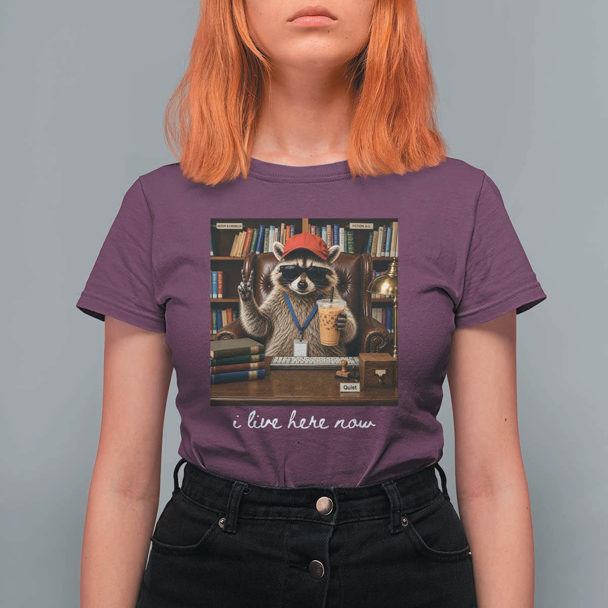 School Librarian T Shirt For Women I Live Here Now Back to School