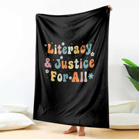Literacy Justice for All Stop Book Banning Protect Librarian Throw Blanket