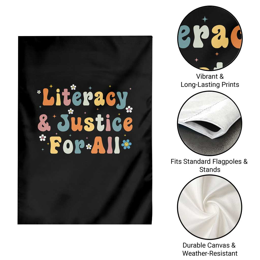Literacy Justice for All Stop Book Banning Protect Librarian Garden Flag