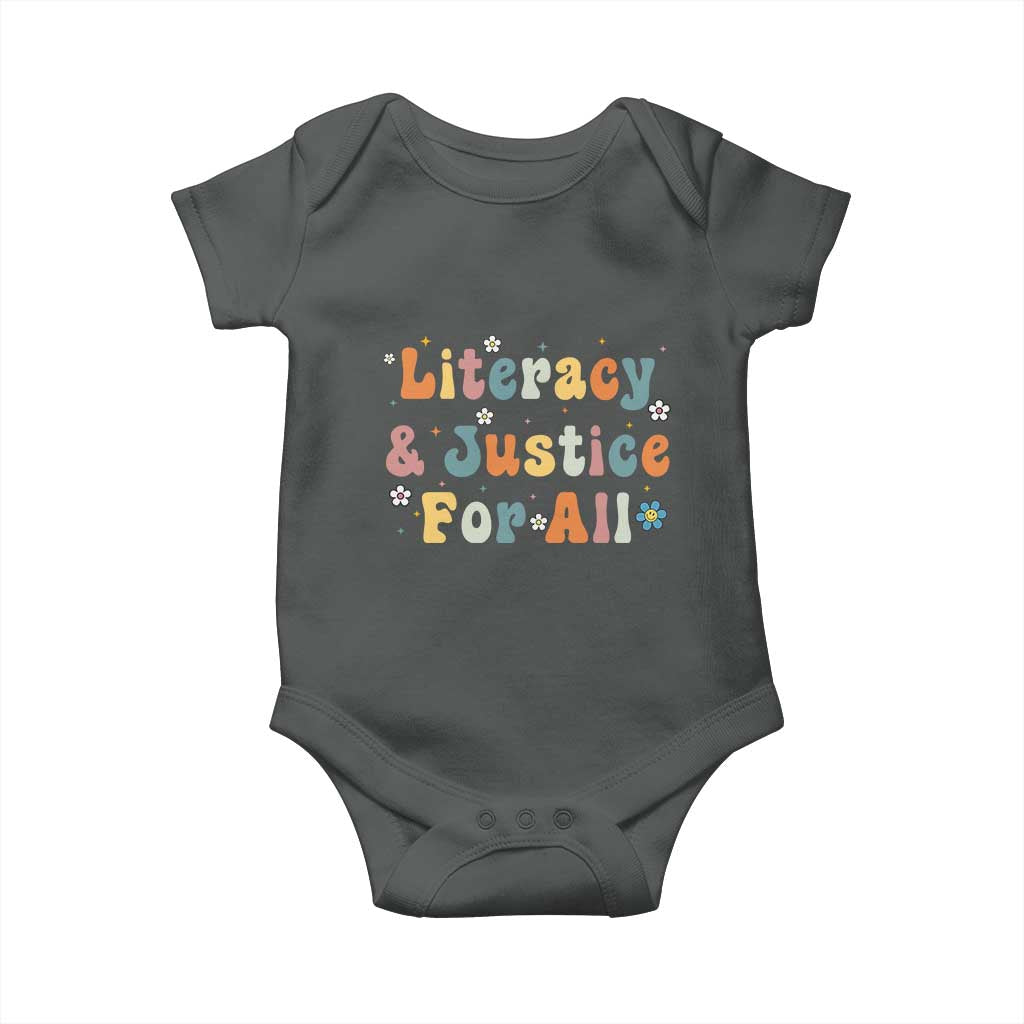 Literacy Justice for All Stop Book Banning Protect Librarian Baby Onesie
