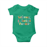 Literacy Justice for All Stop Book Banning Protect Librarian Baby Onesie