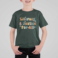 Literacy Justice for All Stop Book Banning Protect Librarian T Shirt For Kid