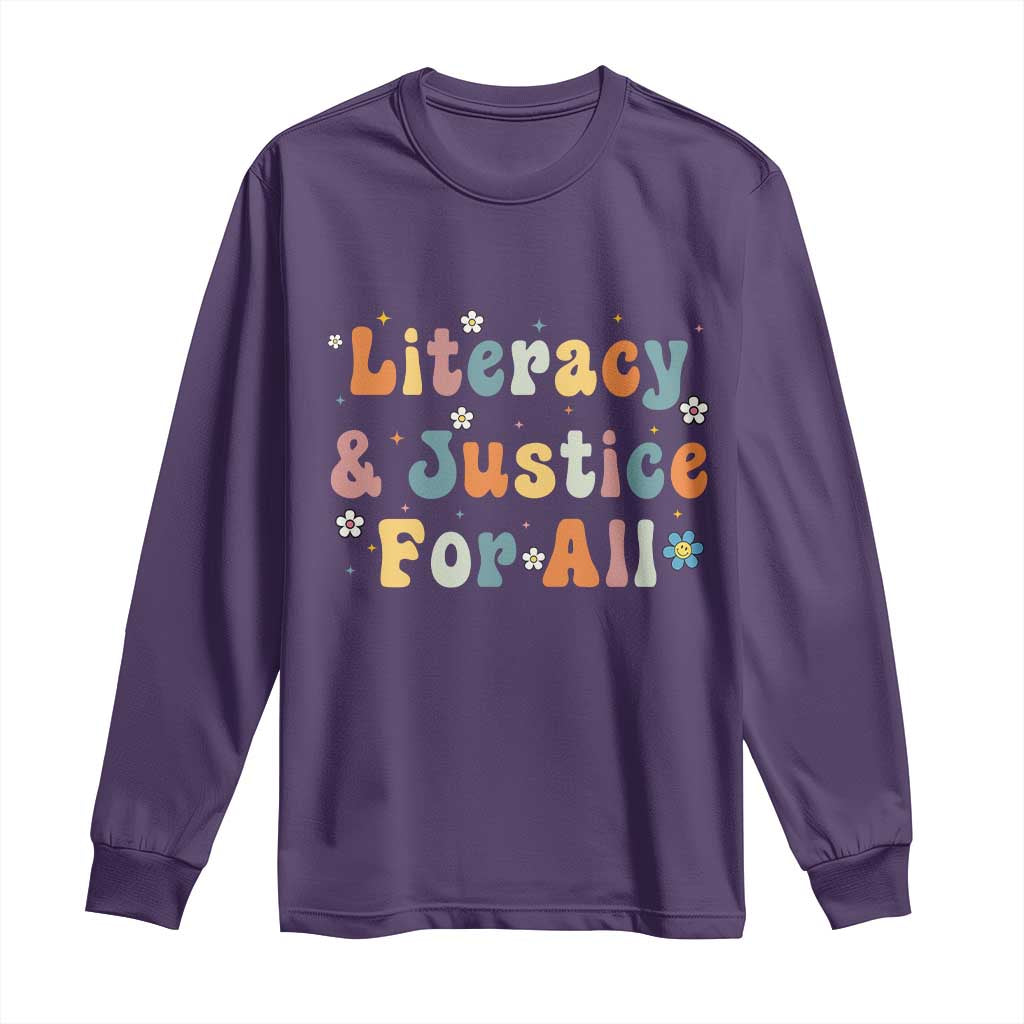 Literacy Justice for All Stop Book Banning Protect Librarian Long Sleeve Shirt