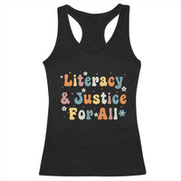 Literacy Justice for All Stop Book Banning Protect Librarian Racerback Tank Top