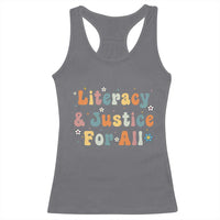 Literacy Justice for All Stop Book Banning Protect Librarian Racerback Tank Top