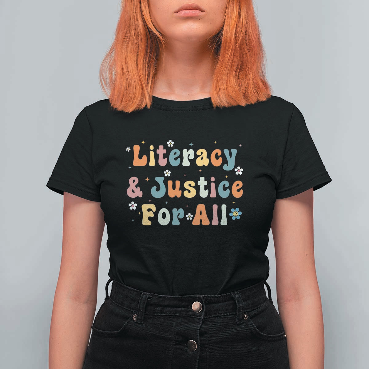 Literacy Justice for All Stop Book Banning Protect Librarian T Shirt For Women