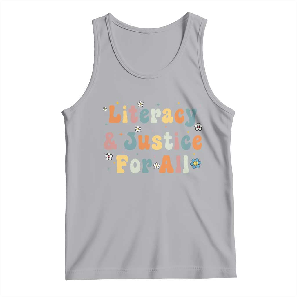 Literacy Justice for All Stop Book Banning Protect Librarian Tank Top