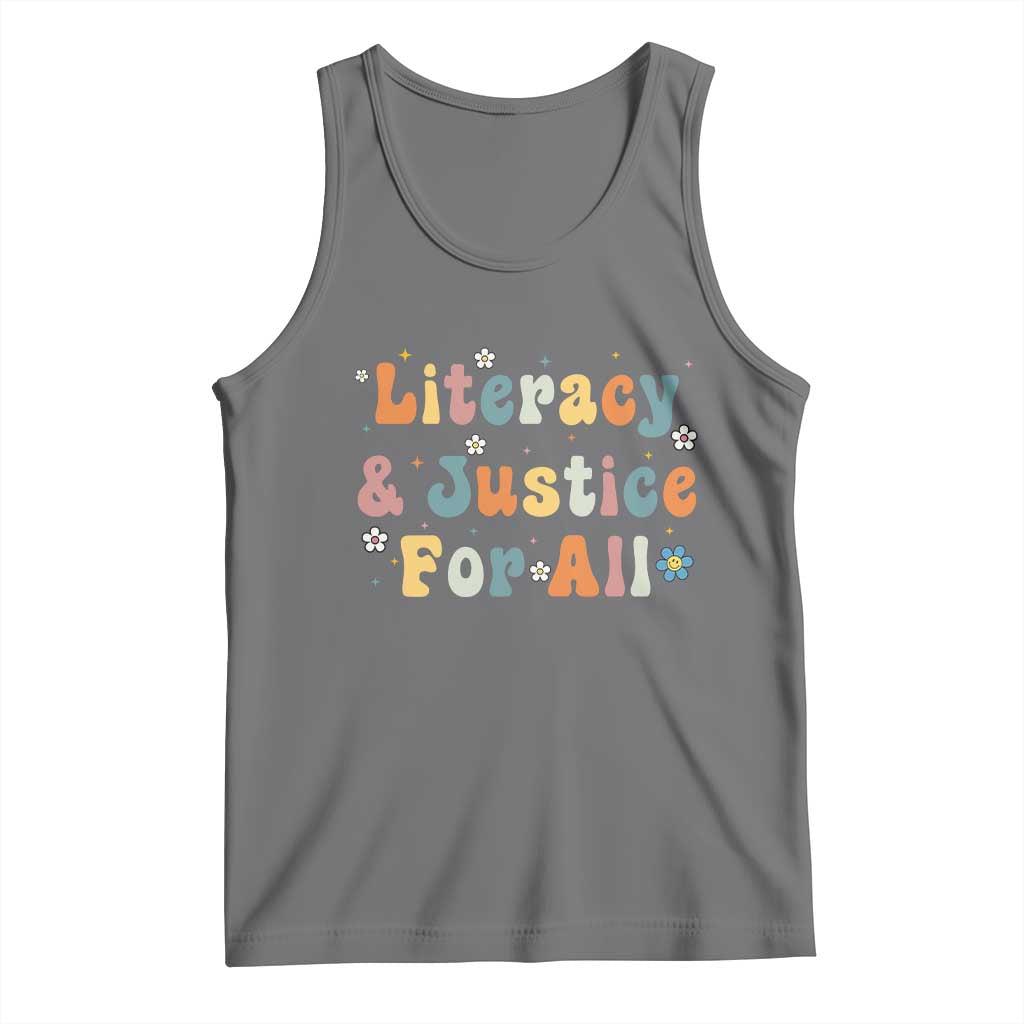 Literacy Justice for All Stop Book Banning Protect Librarian Tank Top