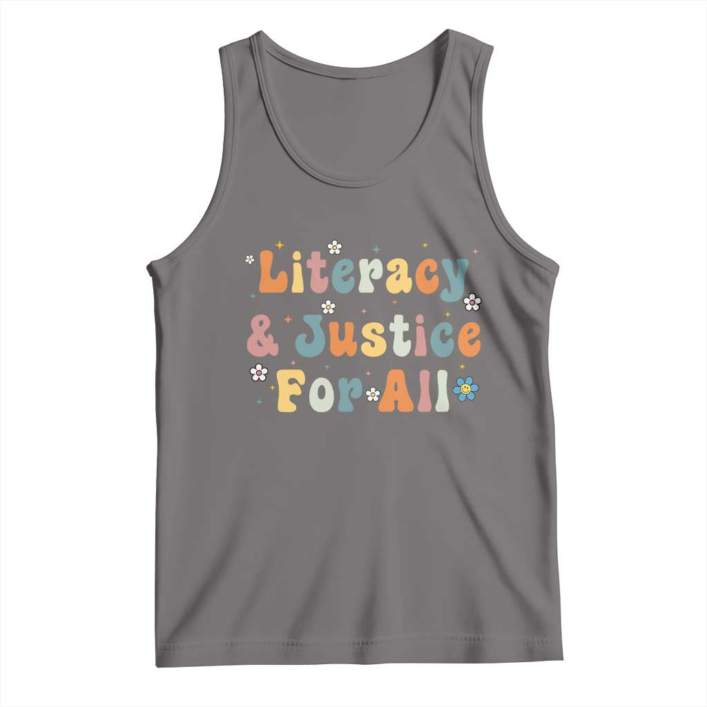 Literacy Justice for All Stop Book Banning Protect Librarian Tank Top