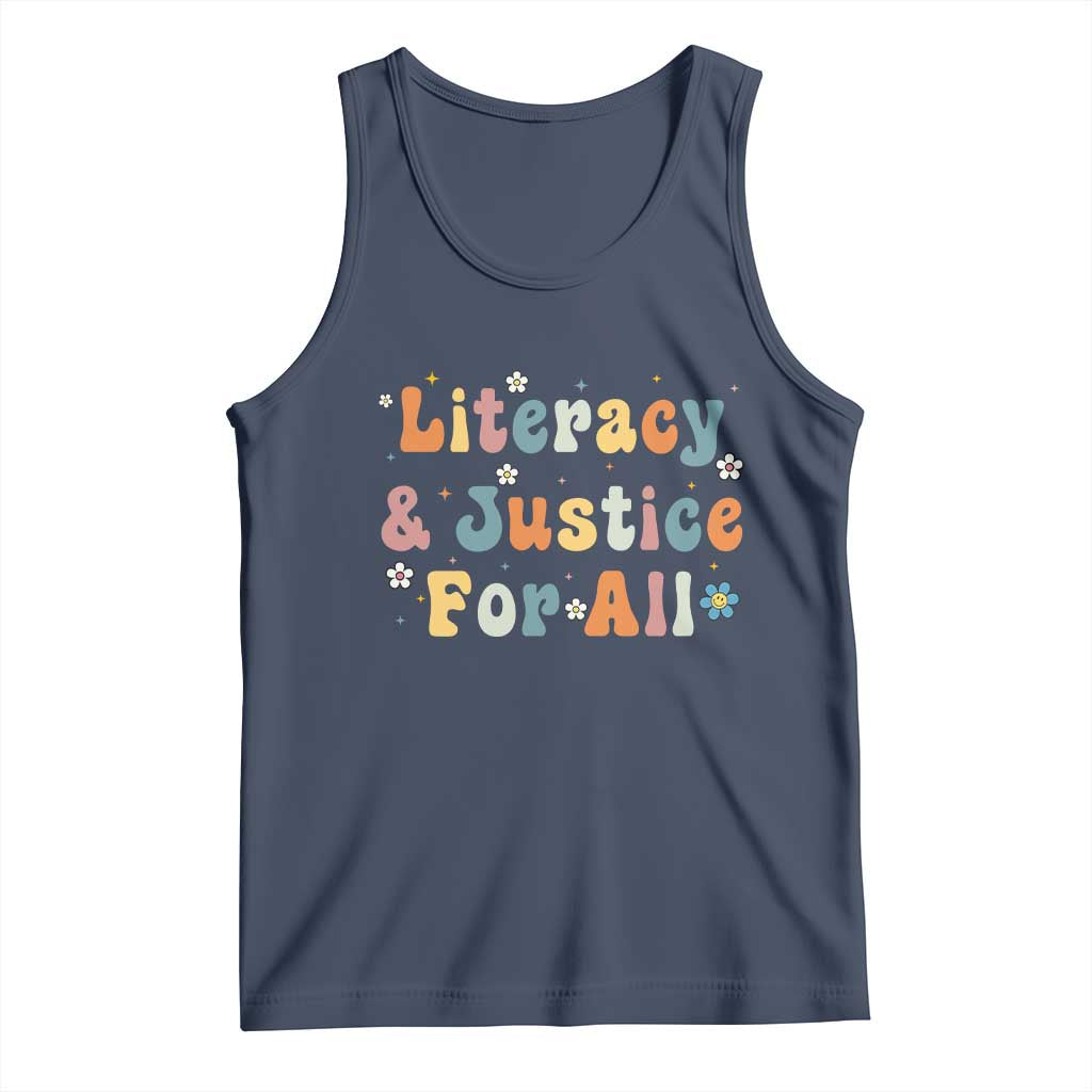 Literacy Justice for All Stop Book Banning Protect Librarian Tank Top