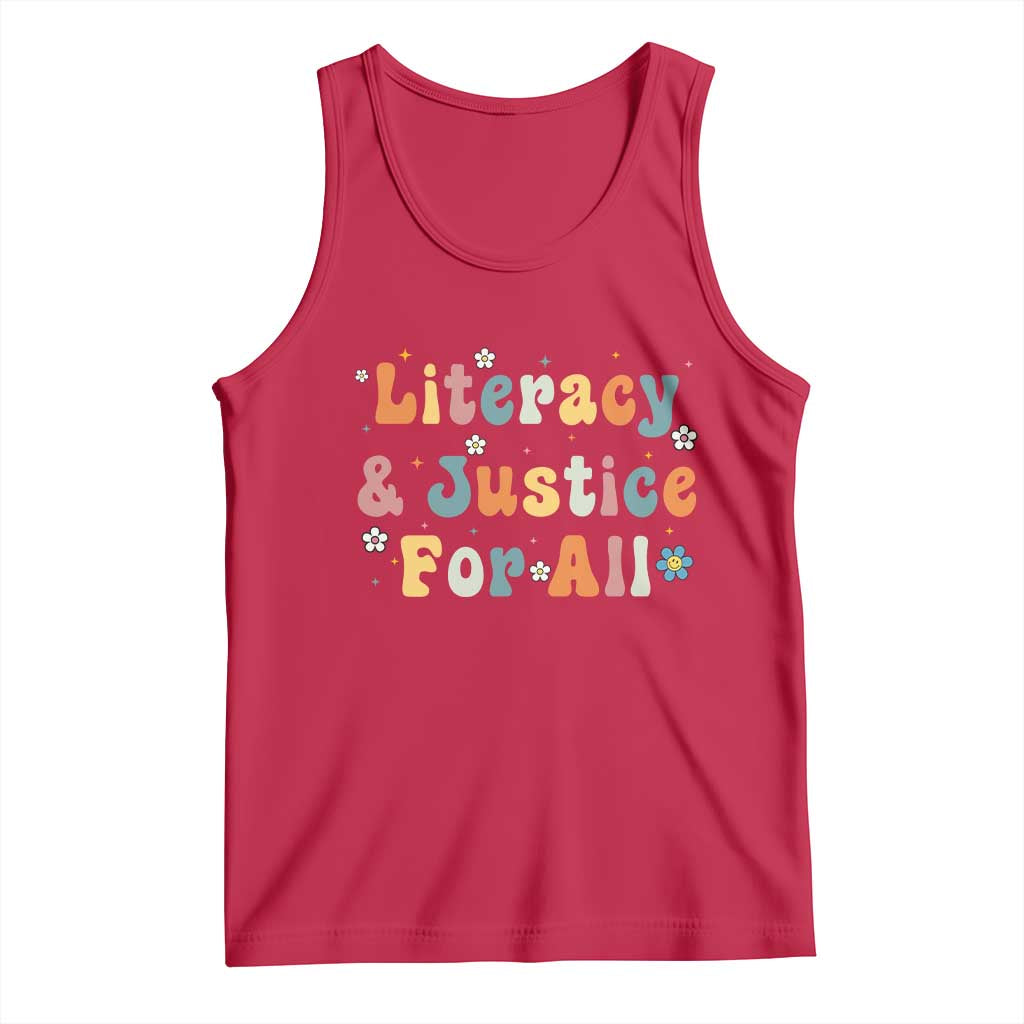 Literacy Justice for All Stop Book Banning Protect Librarian Tank Top